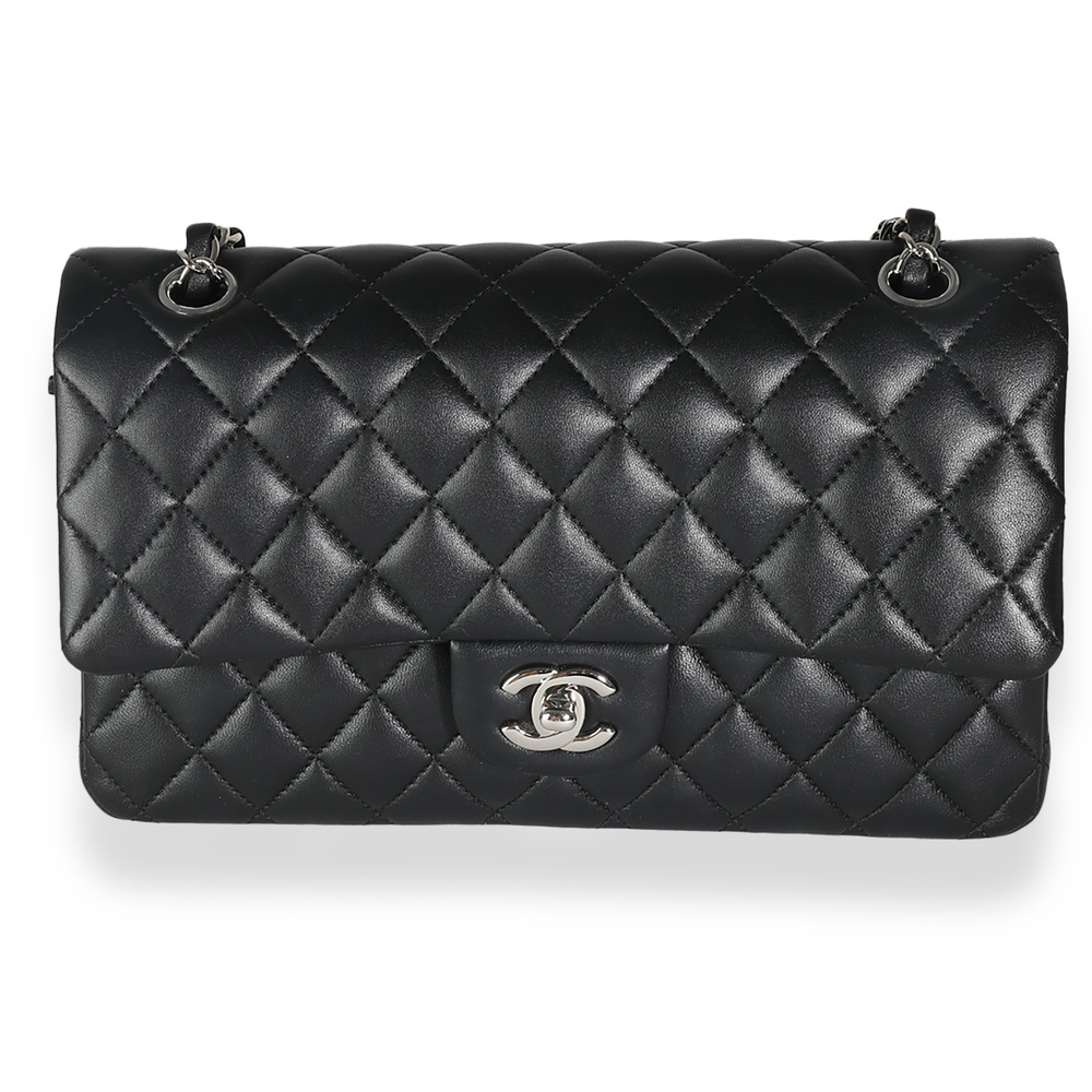 Chanel Black Quilted Lambskin Medium Classic Double Flap Bag